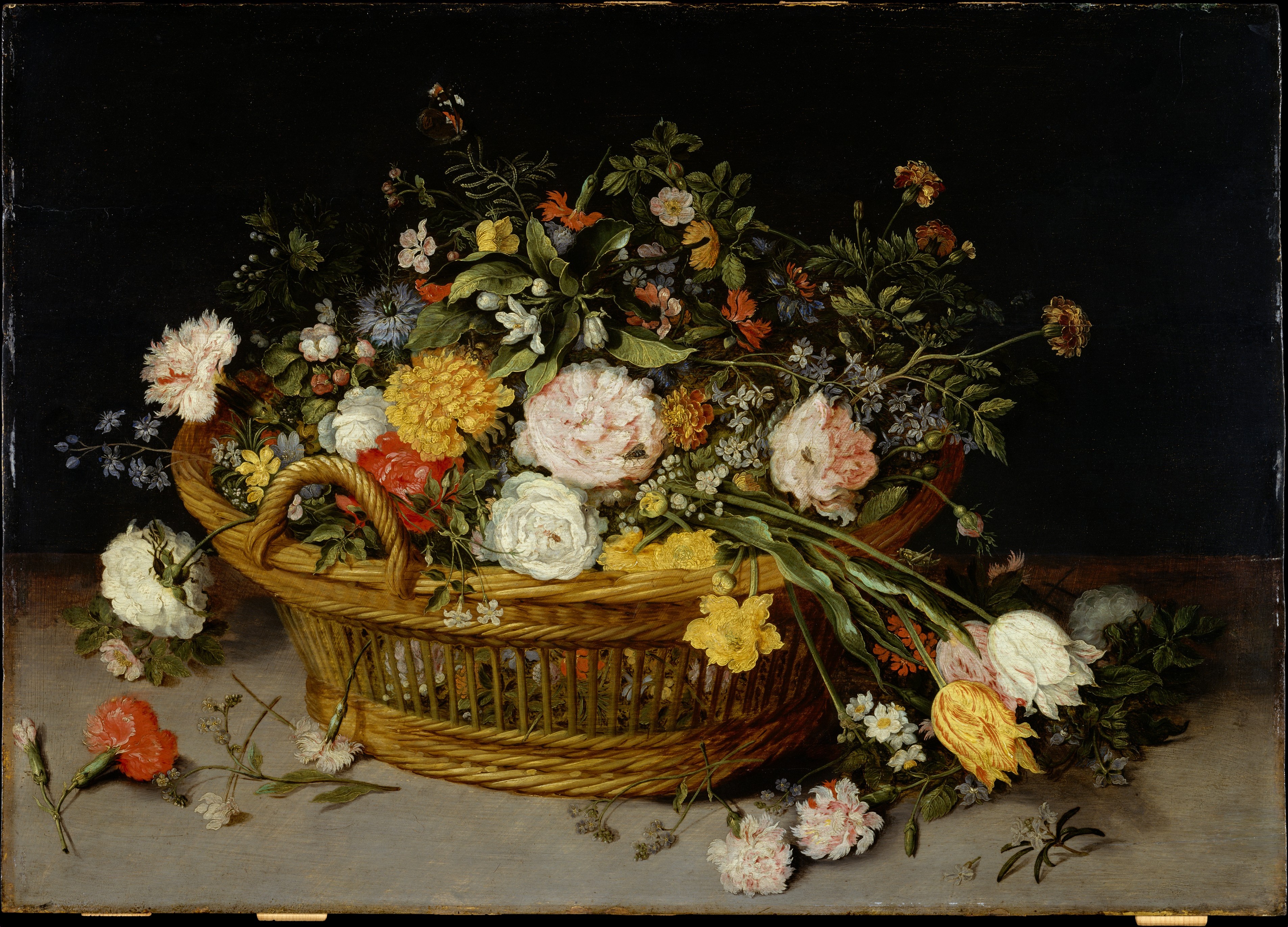 Un panier de fleurs, Jan Brueghelle Jeune (1601–1678) 